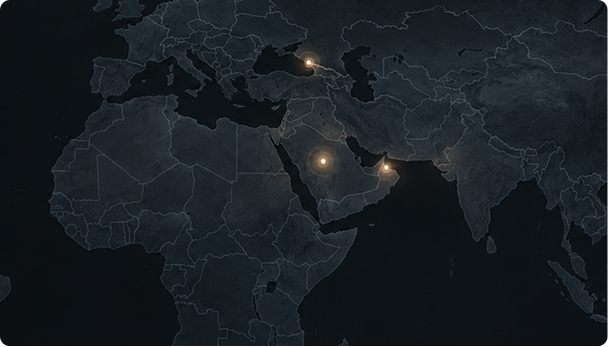 Map highlighting VeraServ's presence across key markets